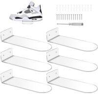 Floating Shoe Display Shelves for Wall Mount Set of 8,Clear Acrylic Floating Shelves for Showcase Sneaker Collection