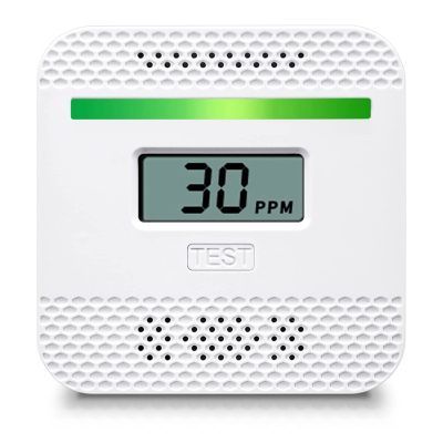 1 Pcs Carbon Monoxide Alarm Carbon Monoxide Detectors with LCD Digital Display White for Travel Home, Battery Powered