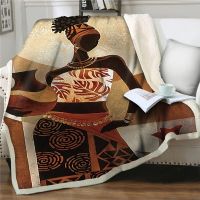 2023 Bedding African women print Sherpa Blanket Throw thick Blanket Cartoon Kids Blankets for Sofa quilt cover Dropship Home textiles