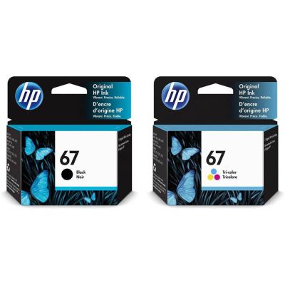 หมึกอิงค์เจ็ท HP 67 BK + 3สี รองรับเครื่องพิมพ์ HP Deskjet 1210,2330,2333,2720,2722
