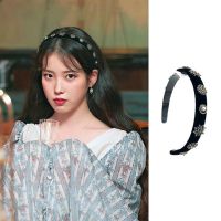 【YF】 2019 Korean TV Drama Star Snowflake Velvet Shiny Rhinestone Headband For Female Daily Head Accessories