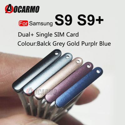 Aocarmo ที่ใส่ช่องเสียบบัตรใน S9 Samsung Galaxy S9 Plus + G965FD G965F G965ถาดใส่ซิมซิมการ์ดแบบคู่