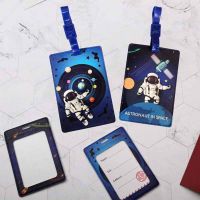 【DT】 hot  Cute Space Astronaut Luggage Tag Women Men Travel Accessories PU Suitcase ID Address Holder Baggage Boarding Tag Portable Label