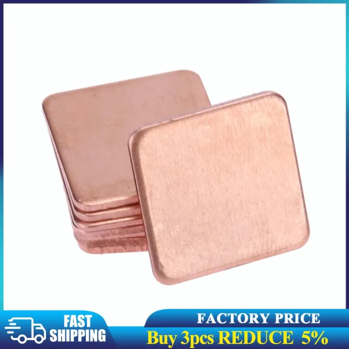 20pcs Thermal Conductive Copper Shims Pad 15mmx15mm 0.3mm to 2mm