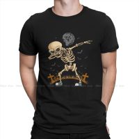 Skeleton Dabbing Dance Halloween Party Classic  Tee Men Mexican Skull Santa Muerte Funny Cotton Tees Crew Neck Gift Idea Tops 4XL 5XL 6XL