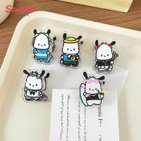 ❇ↂ▽ Kawaii Sanrio Sealing PP Clip Pochacco Anime Cute Document Schoolbag Towel Clothes Gift Bag Decoration Gifts Toys for Girls
