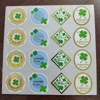 400pcs Clover Pattern Gold Foil Shining Decoration Sticker for Gift Packing Bags Boxes Sealing Label Stickers Labels