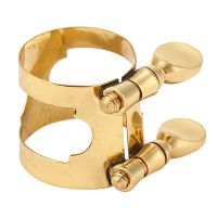 Gold Color Metal Tenor Saxophone Ligature With Double Screws Adjust