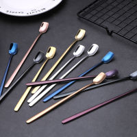 Golden Coffee Spoon Stainless Steel Long Handle Small Spoon European Coffee Spoon Stirring Spoon Color Cocktail Spoon