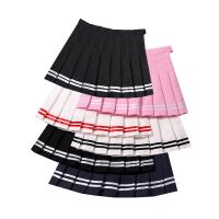 【CC】◘  Striped Womens Skirts Waist Ladies Skirt Preppy Woman Pleated Female Short