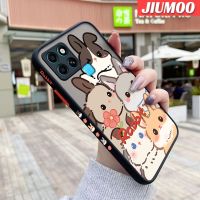 JIUMOO เคสสำหรับ Infinix Smart 6 HD Smart 6 Plus,เคสลายการ์ตูนกระต่ายบางขอบสี่เหลี่ยมด้านข้างดีไซน์ใหม่กันกระแทกมีน้ำค้างแข็งโปร่งใสแข็งเคสมือถือปลอกซิลิโคนคลุมทั้งหมดกล้องป้องกันแสงน้อย