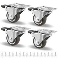 4pcs Rubber Silent Universal Band Brake TPR Tea Table Casters Furniture Casters Wheels Stainless Steel Castor Swivel Caster Furniture Protectors Repla