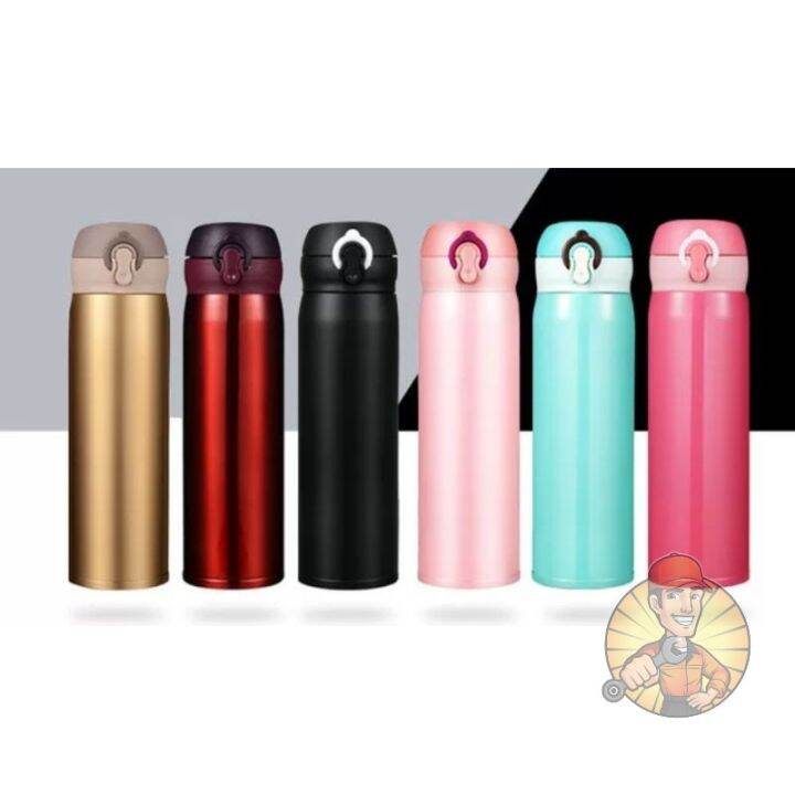 500ml Thermal Vacuum Flask Bottle 304 Stainless Steel Portable Botol ...