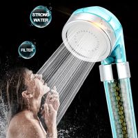ZhangJi High Pressure Massage Water Therapy SPA Rainfall Shower Head Anion Filter Balls Water Saving Bathroom Shower Nozzle