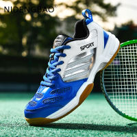 Men Sneakers Professional Table Tennis Badminton Shoes Breathable Non Slip Athletic Trainers Red Tennis Sports Shoes Big Size 46