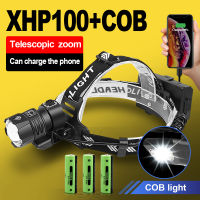 0 LM XHP100 Powerful Led Headlamp 18650 XHP90.2 Led Headlight Rechargeable USB Head Flashlight XHP70 Zoom Head Torch Light