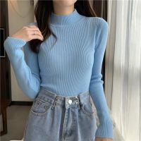 Women Autumn Winter Turtleneck Sweater Vintage Solid Basic Knitted Tops Casual Slim Pullover Korean Fashion Simple Chic Jumpers