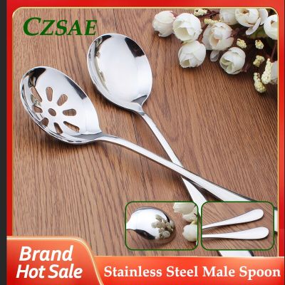 Creative stainless steel male spoon dinner tableware kitchen skimming tools utensils self-service slotted serving spoon Cooking Utensils