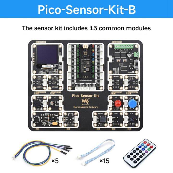 Waveshare 15 in 1 Sensors Modules Entry Level Sensor Kit Sensor Module