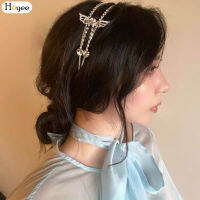 Hoyee สร้อยคอแต่งงานต่างหูสร้อยข้อมือ Hairband ประกาย Rhinestone เครื่องประดับผมสำหรับเจ้าสาวเพื่อนเจ้าสาว