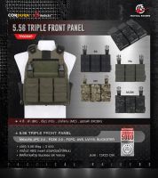 ซองแม็กกาซิน สีมัลติแคม-สีพรางดำ 5.56 Triple Front Panel [ TR003MP ] ( Tactical Rider )