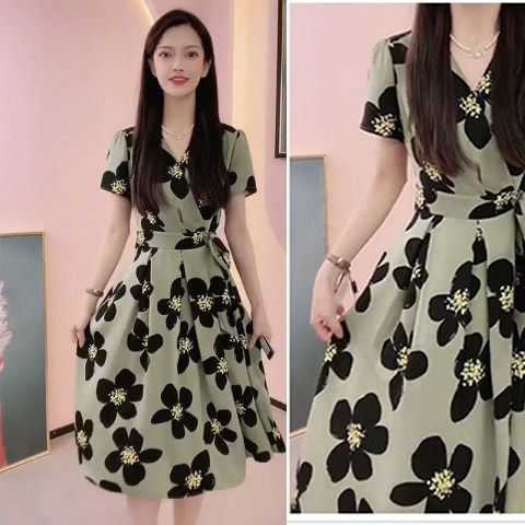 Casual hot sale dress green