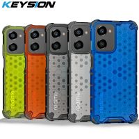 KEYSION Shockproof Armor Case for Realme 10 4G 10 Pro Soft Silicone PC Transparent Honeycomb Phone Cover for OPPO Realme 10 5G