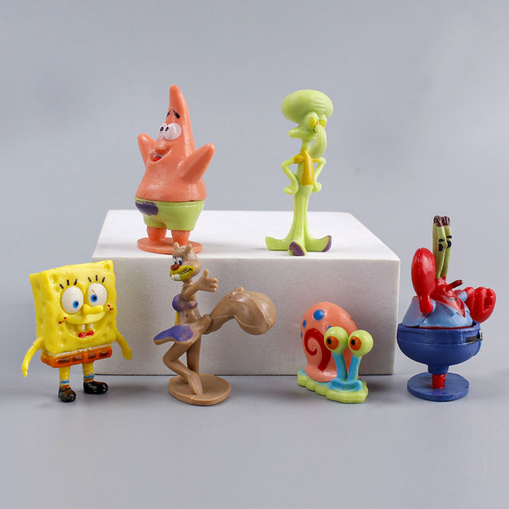 6ชิ้น-เซ็ต-spongebob-squarepants-ตกแต่งตู้ปลา-patrick-star-spongebob-squarepants-ตกแต่งเค้กตกแต่งรถของขวัญวันเด็ก