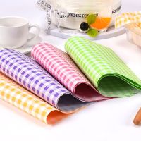 100Pcs Disposable Oil-proof Wax Paper Checkered Hamburger Pancake Sandwich Wrapping Paper Food Grade Baking Paper