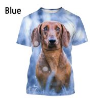 2023 newMen Fashion Dog 3D Printing T-Shirt Funny Animal Casual Short Sleeve Dog Shirt Top