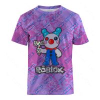 Robloxs Tshirt for Girls Roblox Piggy Game Printing Daily Birthday Party Top Short Sleeve 5-14years Old