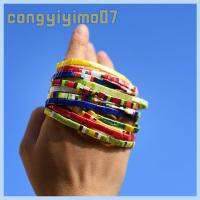 CONGYIYIMO07 ลูกปัด Tila สร้อยข้อมือโบโฮ ทันสมัยและทันสมัย เสน่ห์เสน่ห์ อุปกรณ์เสริมเสริม สายรุ้งสีรุ้ง ยืดได้ยืดหยุ่น สร้อยข้อมือแบบโซ่ สำหรับผู้หญิง