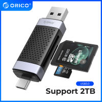 ตัวอ่านการ์ด SD USB 3.0 Orico 2 In 1Type C อะแดปเตอร์การ์ดหน่วยความจำสำหรับแล็ปท็อปความจุ2T 5Gpbs เครื่องอ่านการ์ดอัจฉริยะแบบพกพาอะแดปเตอร์การ์ดหน่วยความจำ Micro SD TF CF อุปกรณ์ USB C อเนกประสงค์