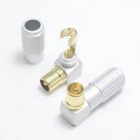 EClyxun 1pcs gold plated TV Head Connector F Antenna Plug 9.5 Video Elbow RF Connector