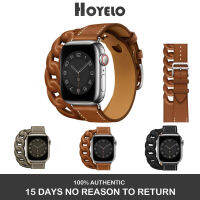 Hoyelo Leather Strap For Ap ple Watch Band 7 45Mm 41Mm 40Mm 44Mm Women Strap For  i  watch Series 7 6 5 SE 4 3 2 1 38Mm 42Mm Sport Bracelet