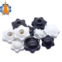 5/2Pcs M4 M5 M6 M8 M10 M12  Plum Hand Tighten Nuts Brass/Iron core Black&amp;White Handle Thread Star Mechanical Thumb Manual Nuts Nails Screws Fasteners