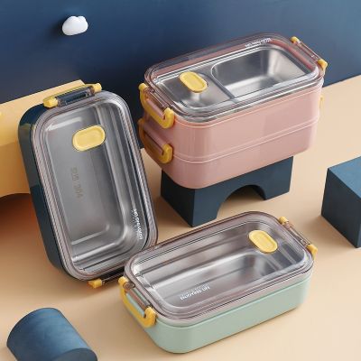 ✴□ 304 Stainless Steel Thermal Lunch Box Office Worker Bento Box Single/Double Layer Student Children Food Storage Container Store