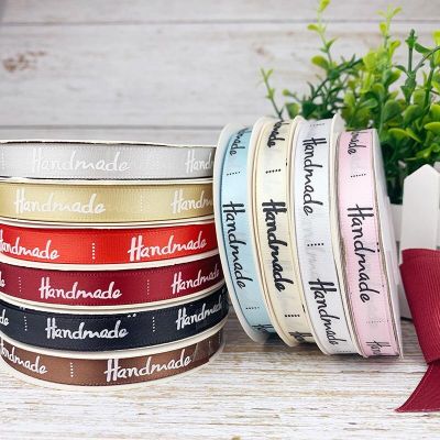 22Meters/Roll 10mm Ribbon Handmade Printed Polyester Ribbon For Bow Craft Wedding Party DIY Decoration Gift Wrap Accessories Gift Wrapping  Bags