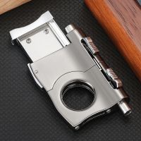 【YF】 GALINER Cigar Cutter Built-in 2 Size Punch Locked Blades Luxury Metal Cutters Guillotine For Cigars Accessories Puro