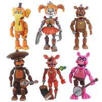 6pcsset Fnaf Bonnie Foxy Fazbear Bear Figurines Five Nights At Action Figure Toy Doll With Light