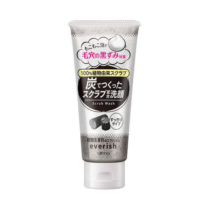 สครับโฟมล้างหน้า-utena-everish-charcoal-face-scrub-wash-135g