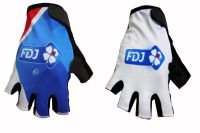 CW2015 FDJ ทีม2สีหนึ่งคู่กีฬาครึ่งนิ้วขี่จักรยานย์ถุงมือ MTB ถนนจักรยานเสือภูเขาจักรยานเจลถุงมือ