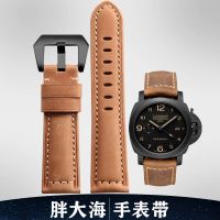 ▶★◀ Suitable for Panerai watch strap mens pin buckle khaki dark brown black original leather watch strap 20 22 24 26mm