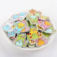 2019 mixed 6colors cat Painted Colorful Wooden Buttons Scrapbooking Decorative Craft 2 Holes Sewing Supplies 22x25mm 20pcs Haberdashery