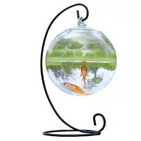 โปร่งใสทรงกลมแก้ว Handmade Fish สำหรับถัง Clear Plant ขนาดเล็กตารางแก้ว Mini Aquarium สำหรับ Betta Fish Home Decor