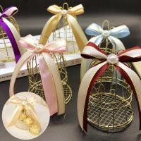 Mini Metal Gold Bird Cage Candy Boxes Baby Shower Favors Gift Box for Guests Birthday Party Wedding Decoration Supplies Storage Boxes