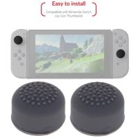 Silicone Anti-slip Extra High Thumb Stick Extended Grips Caps Case Cover for Nintendo Switch &amp; Switch Lite Joy-Con NS NX Console Controller (Grey 1 Pair) ซิลิโคนอนาล็อก [จุกยาง] ทรงสูงมีปุ่ม สีเทา