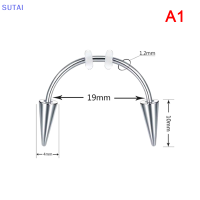 ?【Lowest price】SUTAI 1ชิ้นเหล็กไทเทเนียม C ก้านแวมไพร์เขี้ยวเจาะพังค์เจาะหูเจาะกระดูกอ่อนต่างหูเทรนด์2021