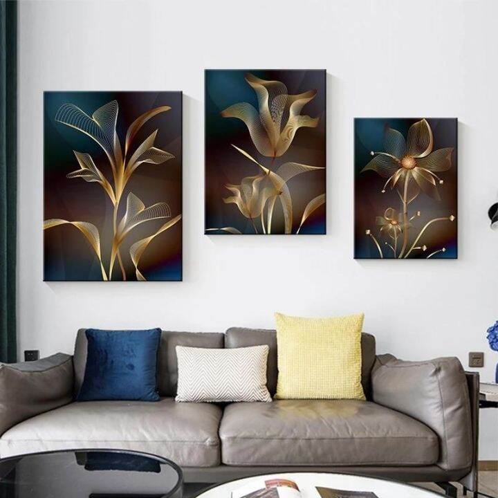 2022-black-gold-flower-trendy-canvas-paintings-plant-leaves-posters-and-prints-wall-art-for-living-room-wall-decoration-cuadros