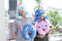 หมอนรองคอมีหมวก สติทซ์ แองเจิ้ล สครัมพ์ ( Stitch &amp; Angel &amp; Scramp)